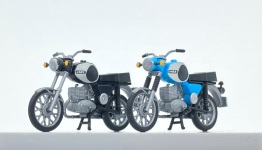 KRES 55049030 - H0 - MZ TS 250 Motorrad (2 Stück), schwarz und hellblau